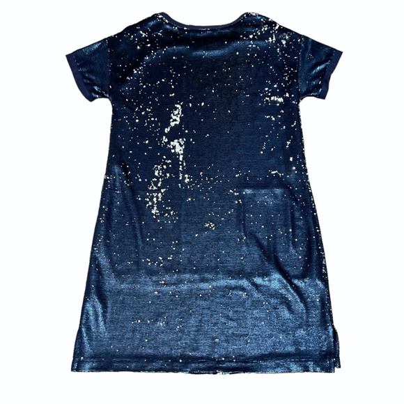 ANTHROPOLOGIE MOULINETTE SOEURS BLUE INTERSTELLAR SEQUINS SHIFT DRESS - Picture 12 of 16